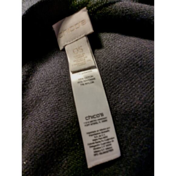 Chicos Cape One size black Cotton Rayon Nylon Feels Like Wool EUC. Slits Hands - Picture 2 of 6